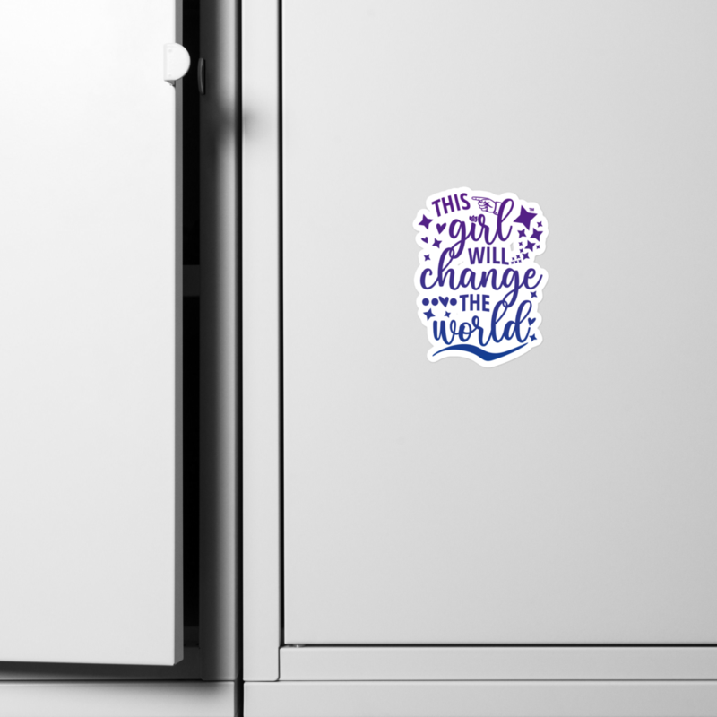 This Girl Will Change The World Kiss-cut vinyl decals – 4″×6″, Satin