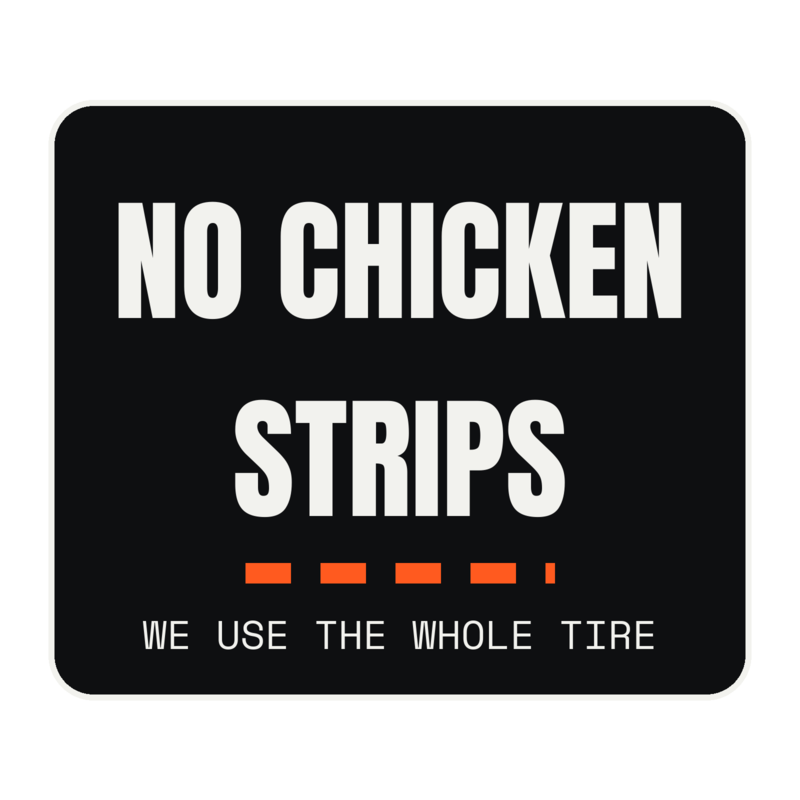 NO CHICKEN STRIPS Sticker mockup
