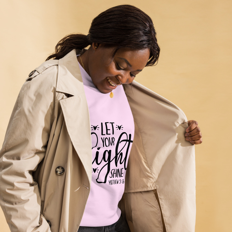 LET YOUR light SHINE - MATTHEW 5:16 - Unisex Premium Sweatshirt – S, Lavender