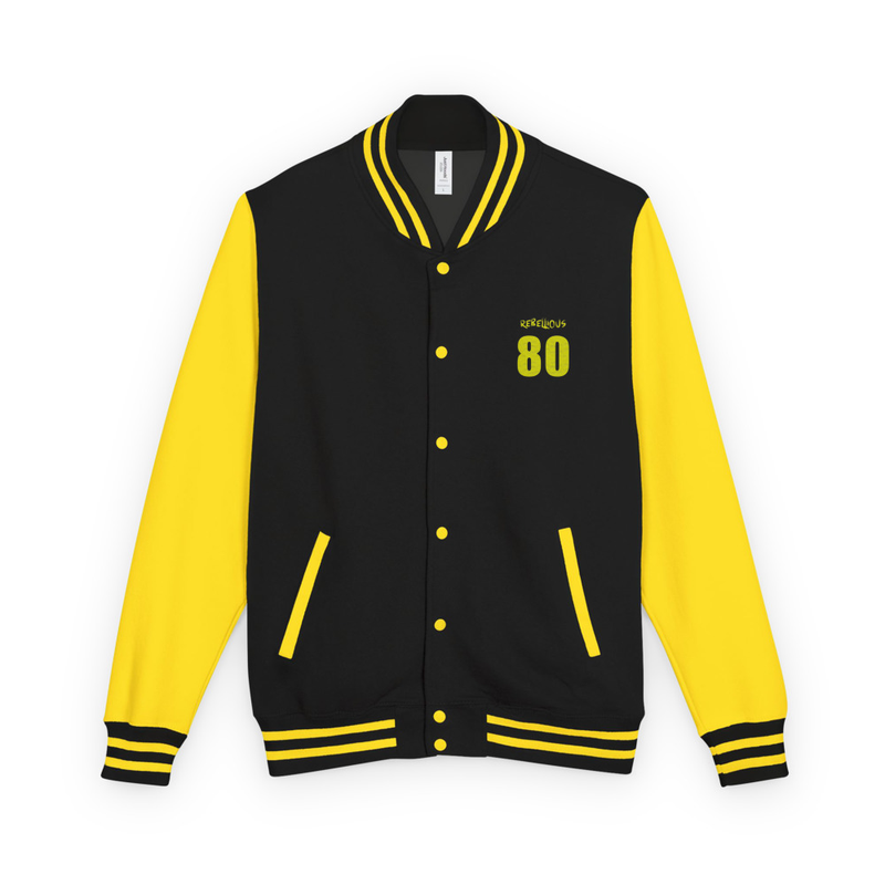 Rebellious 80 Yellow Heavyweight letterman jacket