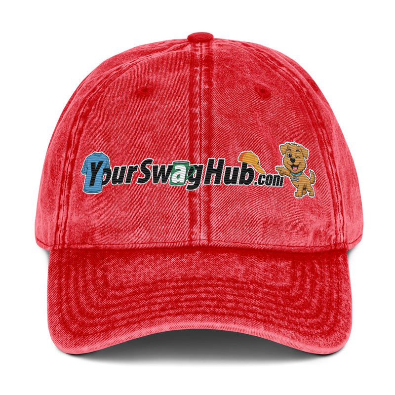 Your Swag Hub Vintage Twill Cap – One size, Red