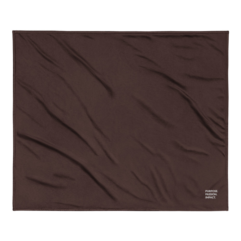 HFTT Sherpa Throw Blanket (50"×60") | Purpose. Passion. Impact. – 50″×60″, Fireside Brown