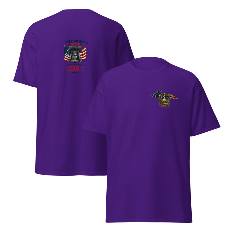 Alger Country Veteran's Golf Outing Logo #2 Unisex classic tee – M, Purple