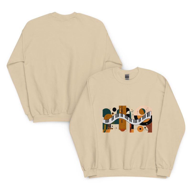 Abstract Piano Unisex Sweatshirt – S, Sand
