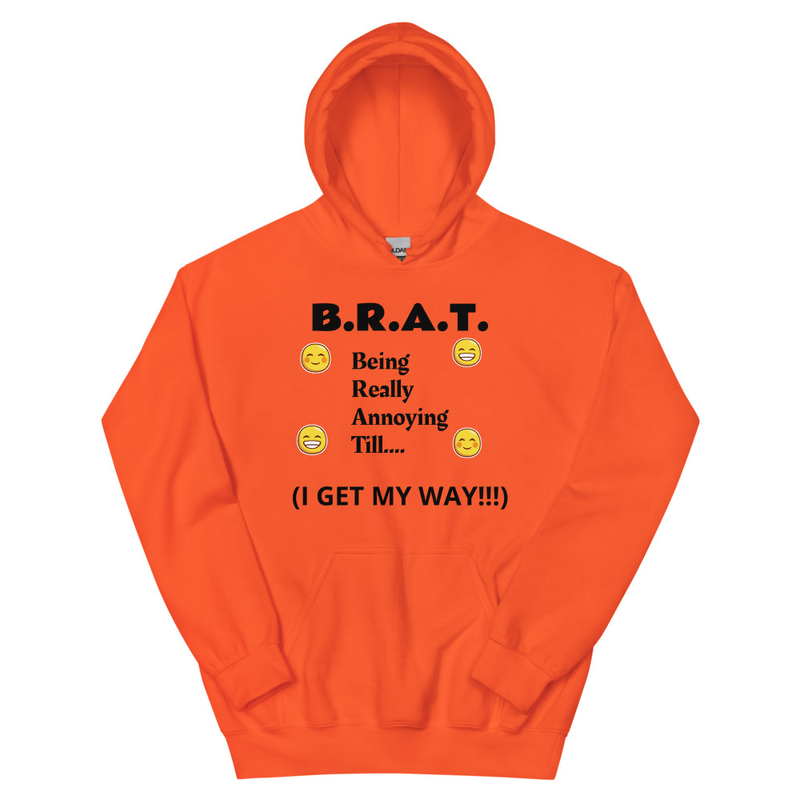 B.R.A.T. Unisex Hoodie – S, Orange