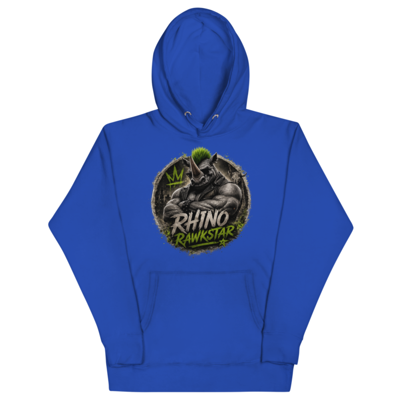 Rhino Rawkstar Emblem Unisex Hoodie — Team Royal / 3XL