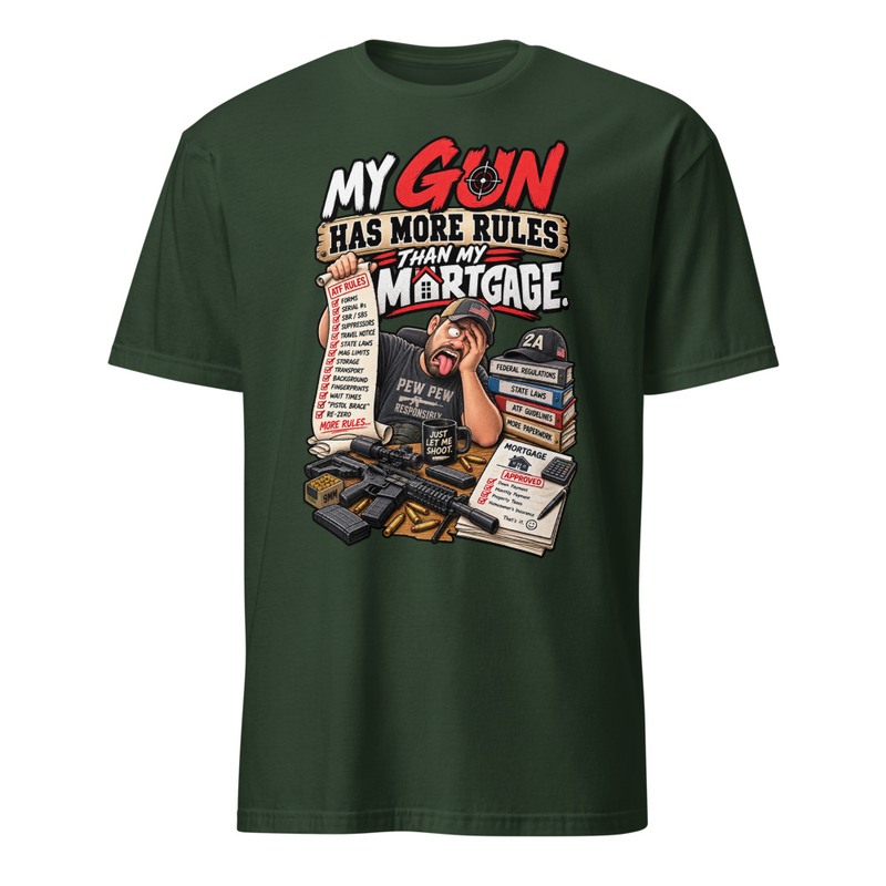 Gun Rules - Short-Sleeve Unisex T-Shirt – XL, Forest Green