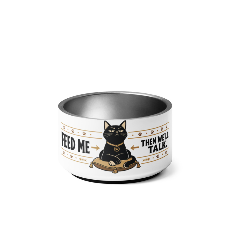 Feed Me, Then We'll Talk Bowl in White
