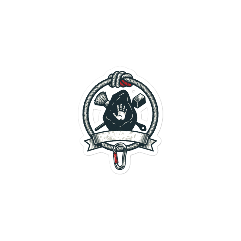 The Crux Crest Sticker mockup