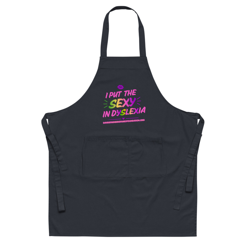 Organic cotton apron | Dyslexia v1 – One size, Navy