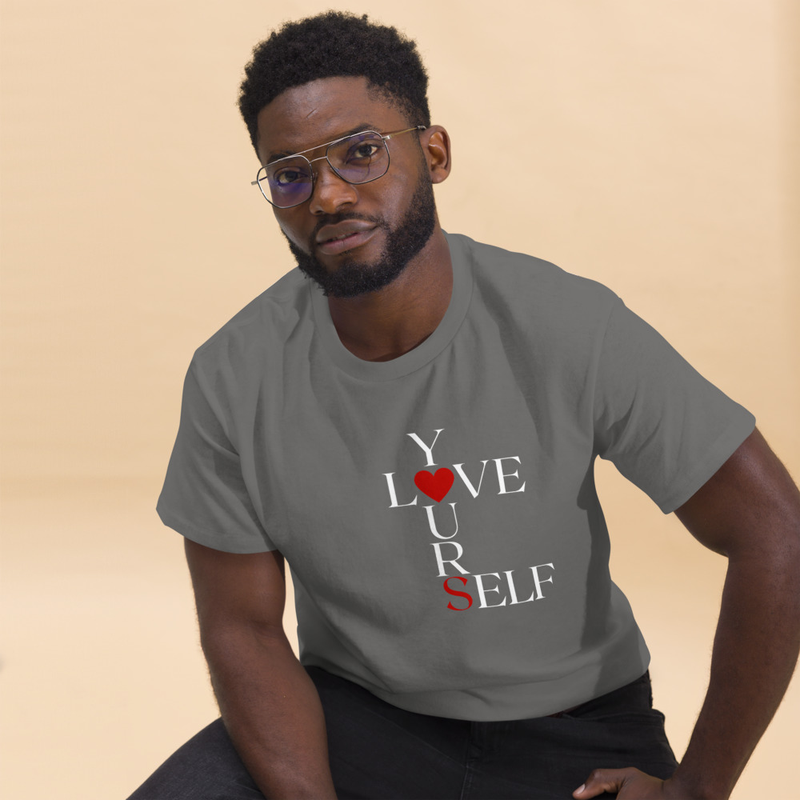 Love Yourself Men's dark classic tee – XL, Charcoal