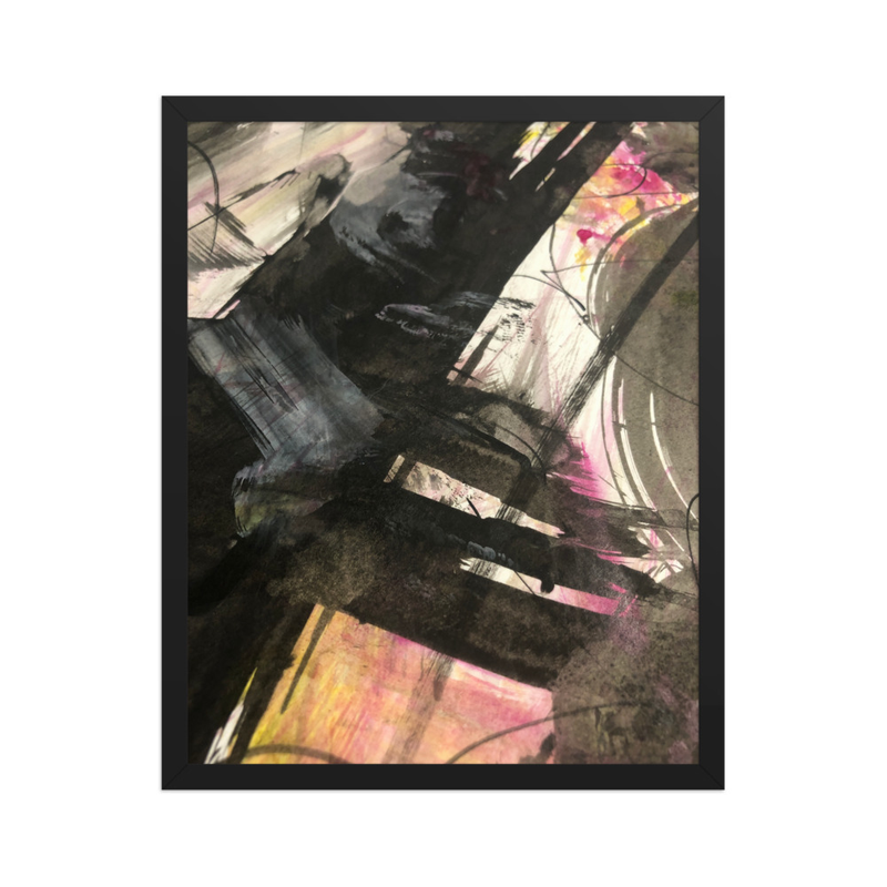 Perceptual Field 0119 – Pink Noise – Framed Print – 16″×20″, Black