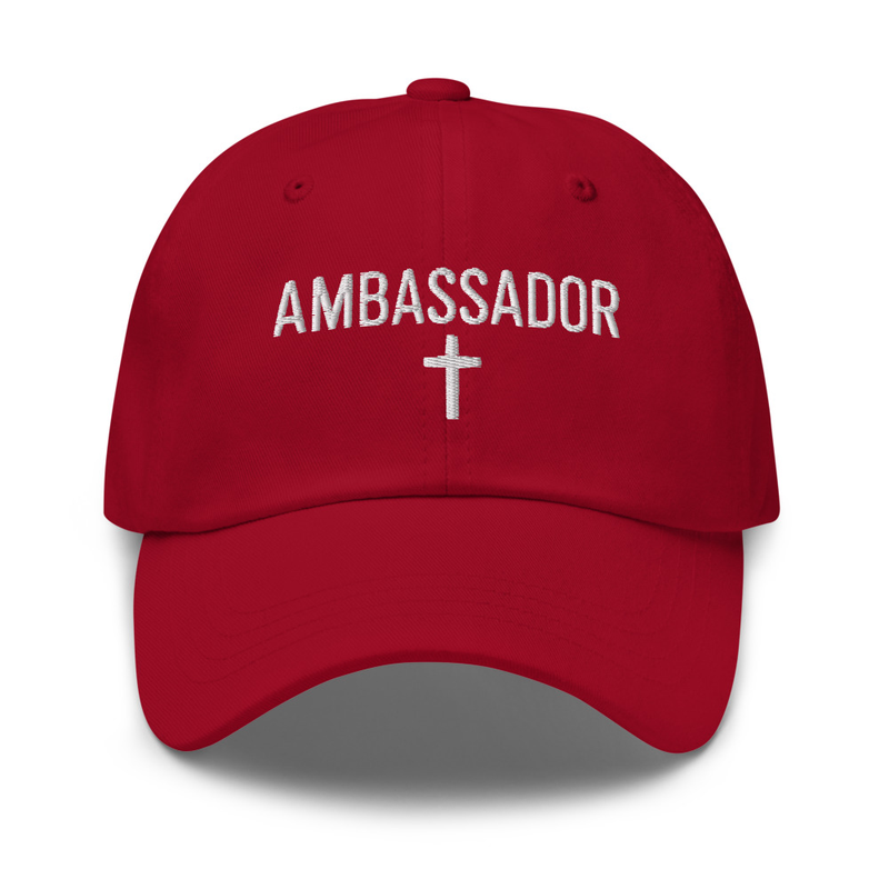 Ambassador Christian Dad hat – One size, Cranberry