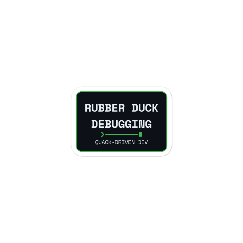 RUBBER DUCK DEBUGGING Sticker mockup