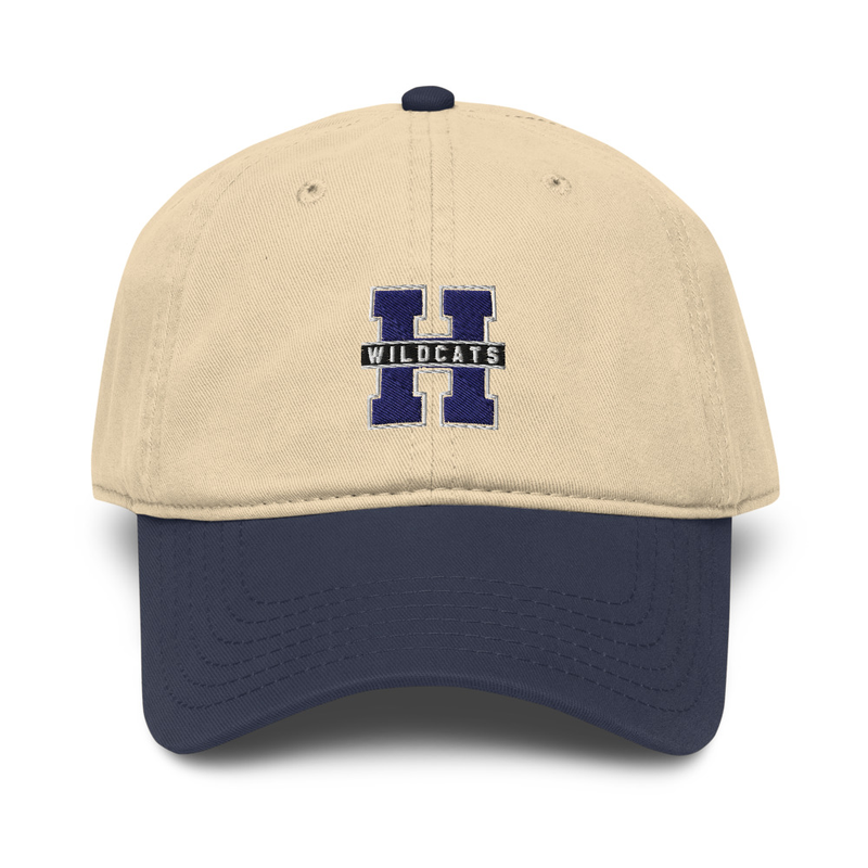 Embroidered Wildcats Washed Baseball Cap – One size, Navy/Khaki