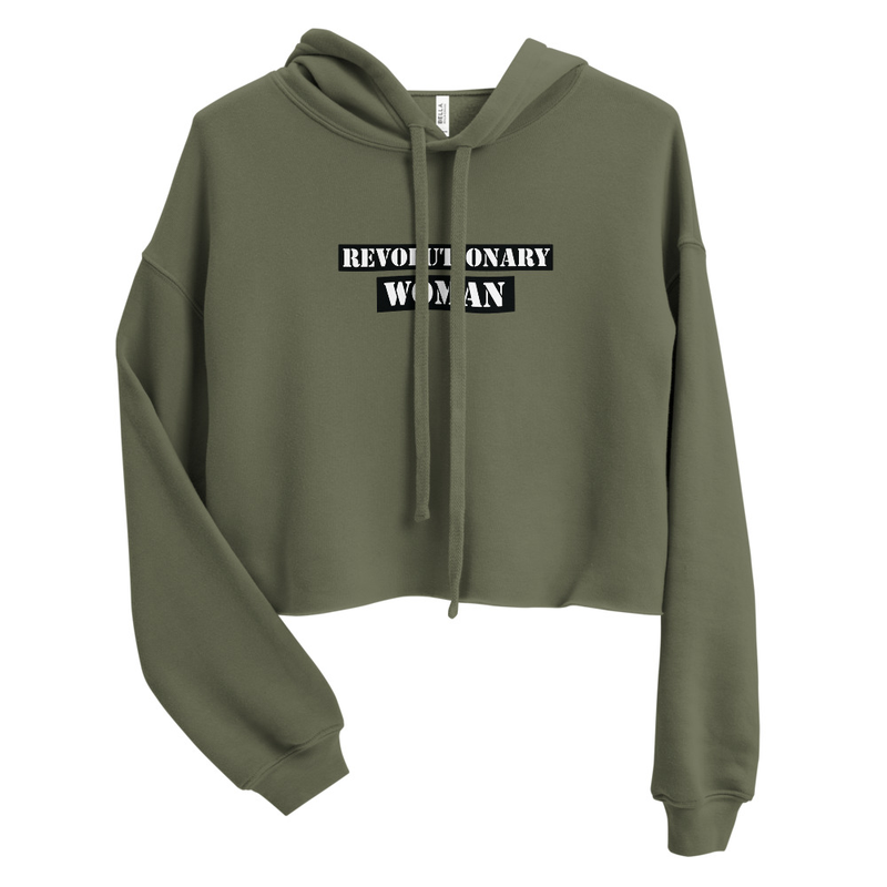 Crop Hoodie – S, Military Green