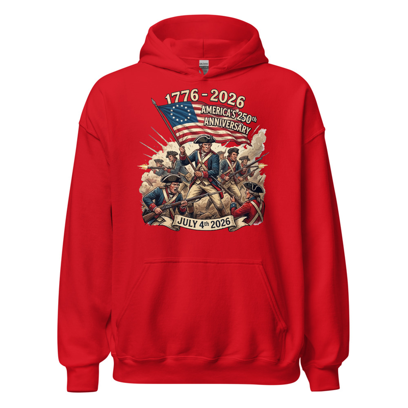 USA 250 | Revolution Unisex Hoodie – XL, Red