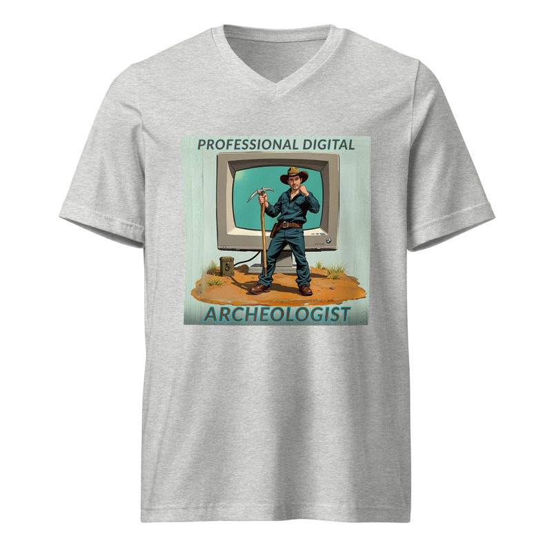 Digital Archeologist Unisex Short Sleeve V-Neck T-Shirt