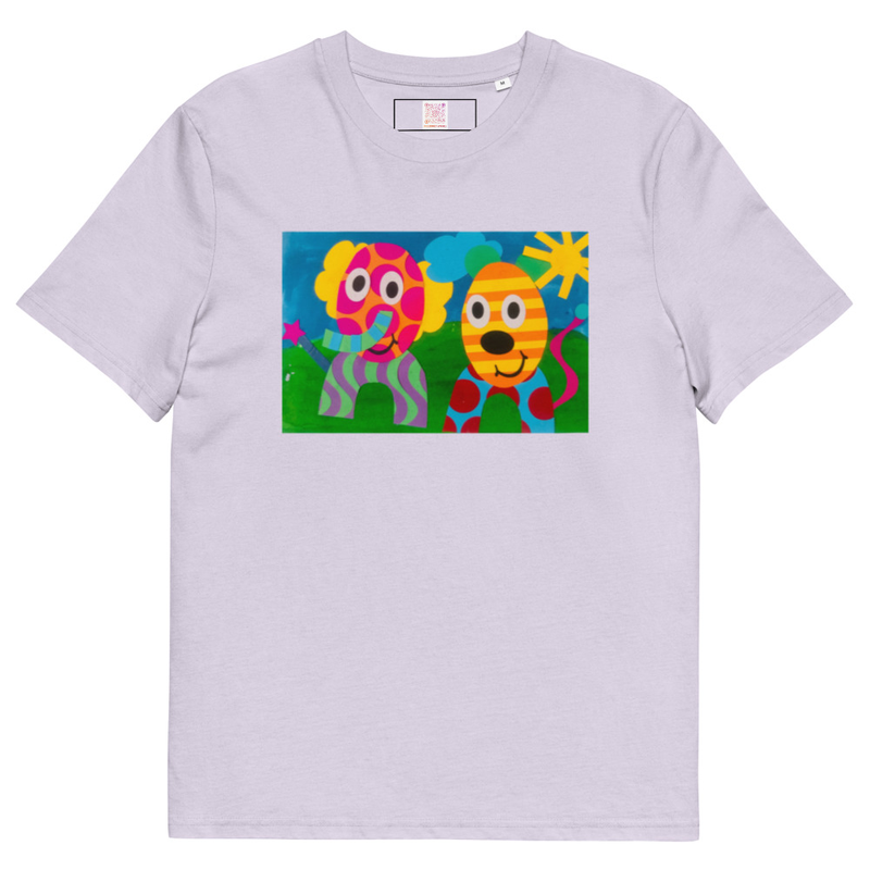 The Elephant & Cheetah - Unisex Organic Cotton Tee – S, Lavender