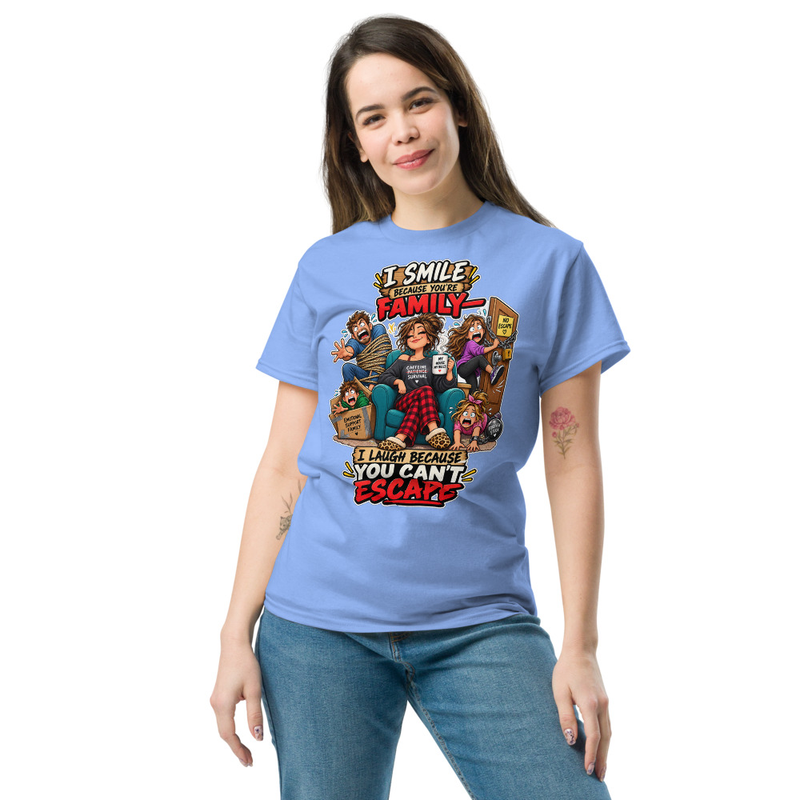 You can't scape - Unisex classic tee – XL, Carolina Blue