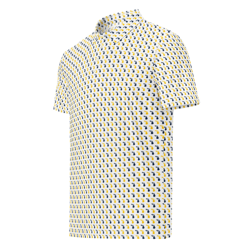 Men’s Fitted State of Michigan Polo in Maize and Blue