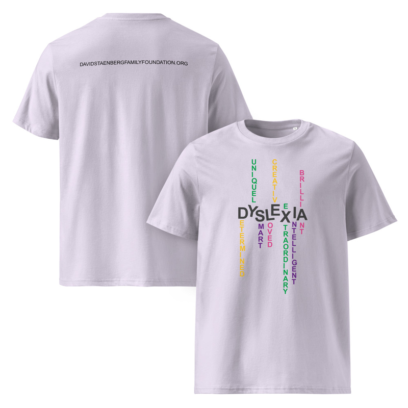 Unisex Organic Cotton Creator 2.0 T-Shirt | Dyslexia v2 – XL, Lavender