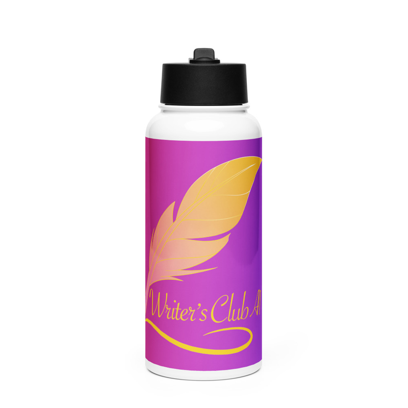 Purple Logo Stainless Steel Water Bottle With Straw Lid- 32 oz