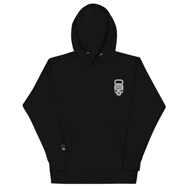 Mori Geborduurde Premium-hoodie, Swart