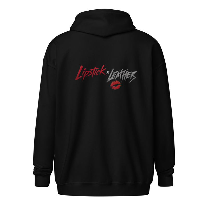 Lipstick'n Leather Unisex heavy blend zip hoodie