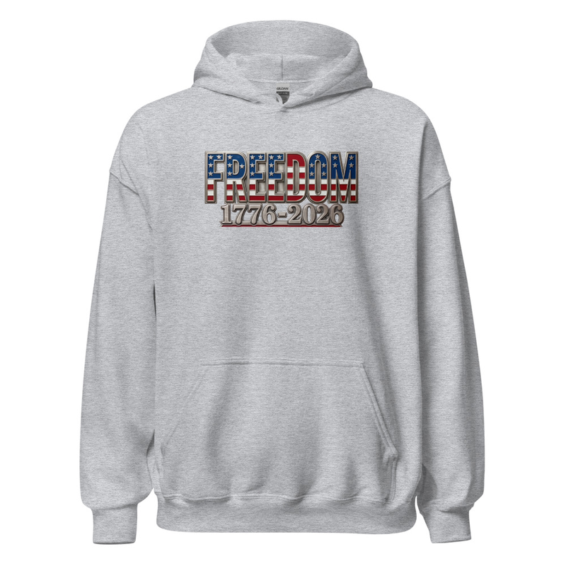 USA 250 | Freedom Unisex Hoodie – XL, Sport Grey