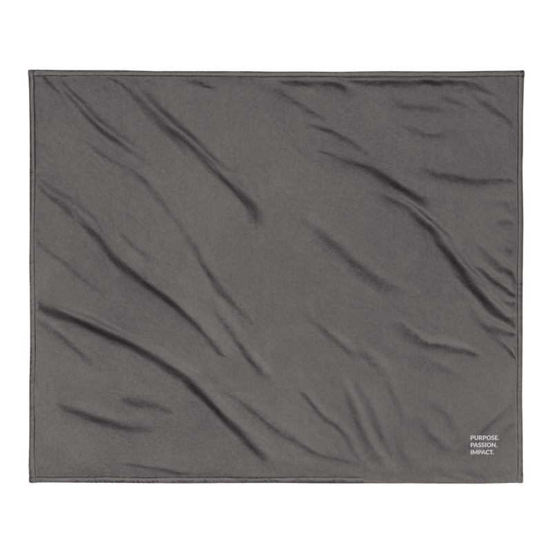 HFTT Sherpa Throw Blanket (50"×60") | Purpose. Passion. Impact. – 50″×60″, Heather Grey