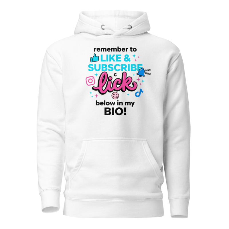Remember to like and Subscribe Hoodie – 3XL, White