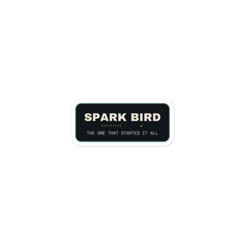 SPARK BIRD Sticker mockup