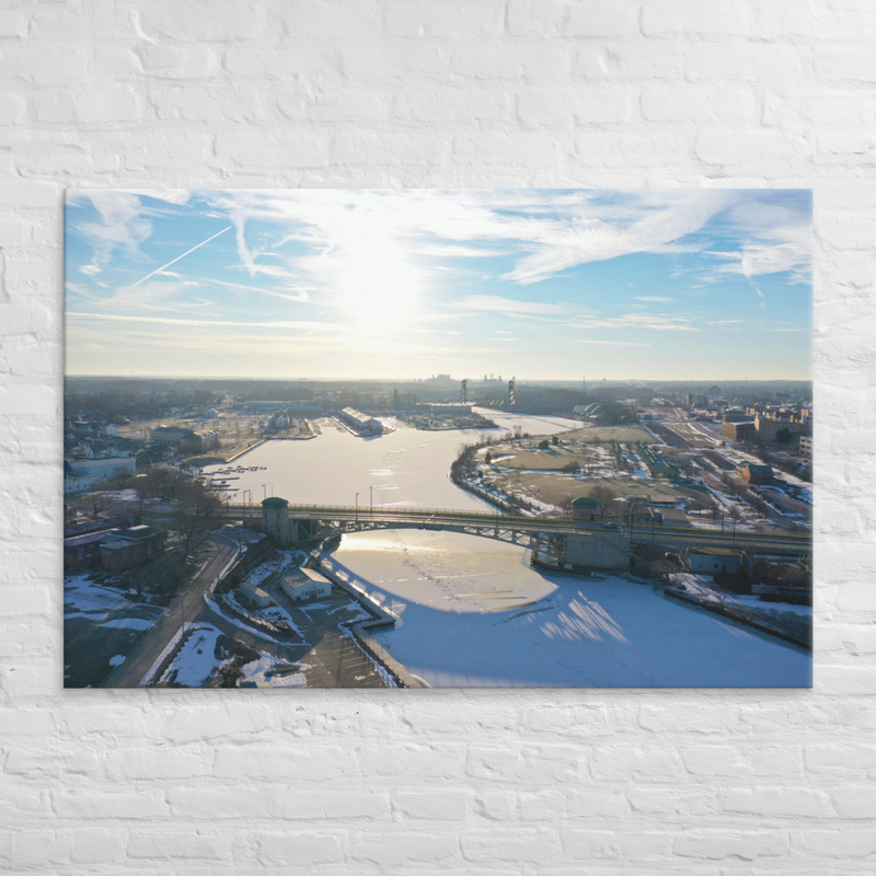 Frozen Black River in Lorain