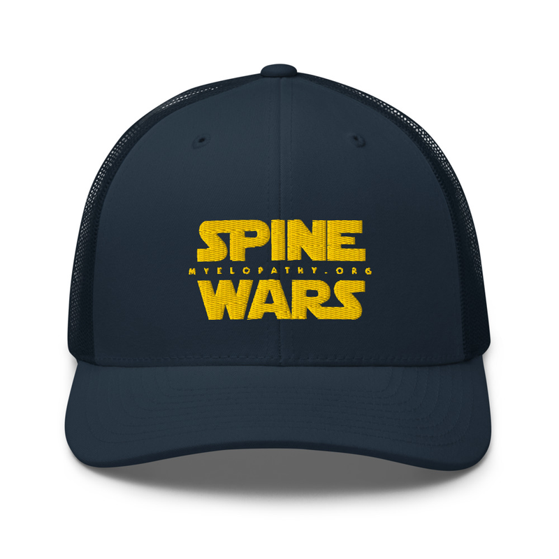 Spine Wars Gold Embroidery Trucker Cap – One size, Navy