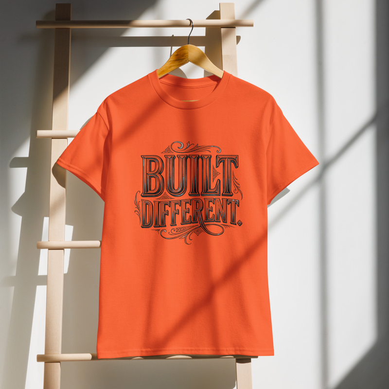 "Built Different" Vintage Typography Tee | Classic Engraved Streetwear DryBlend® T-Shirt