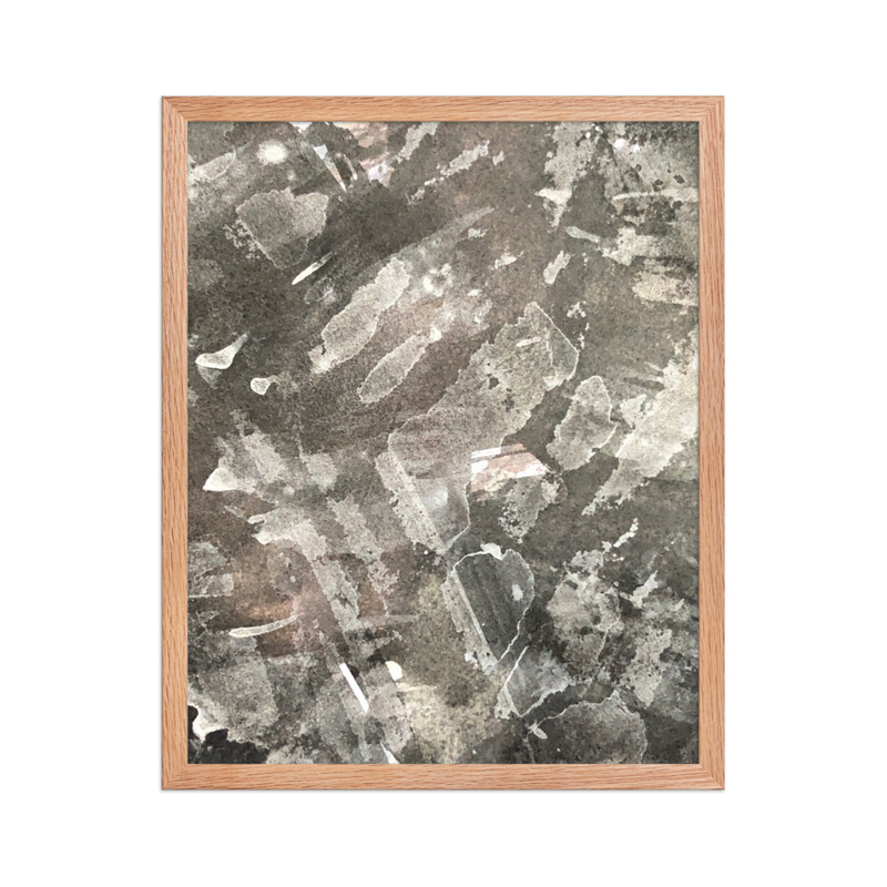 Perceptual Field 0261 – No Problem Whatsoever – Framed Print – 16″×20″, Red Oak