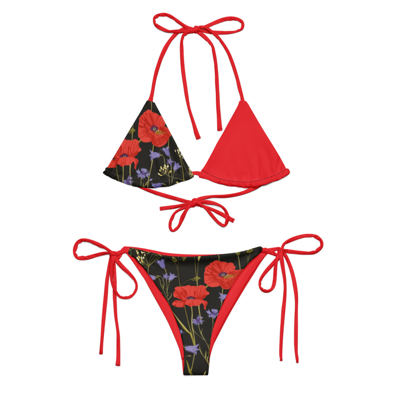 All-over print recycled string bikini