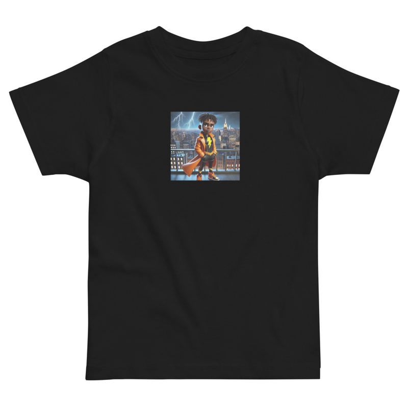 Toddler Jay city background jersey t-shirt – 2, Black
