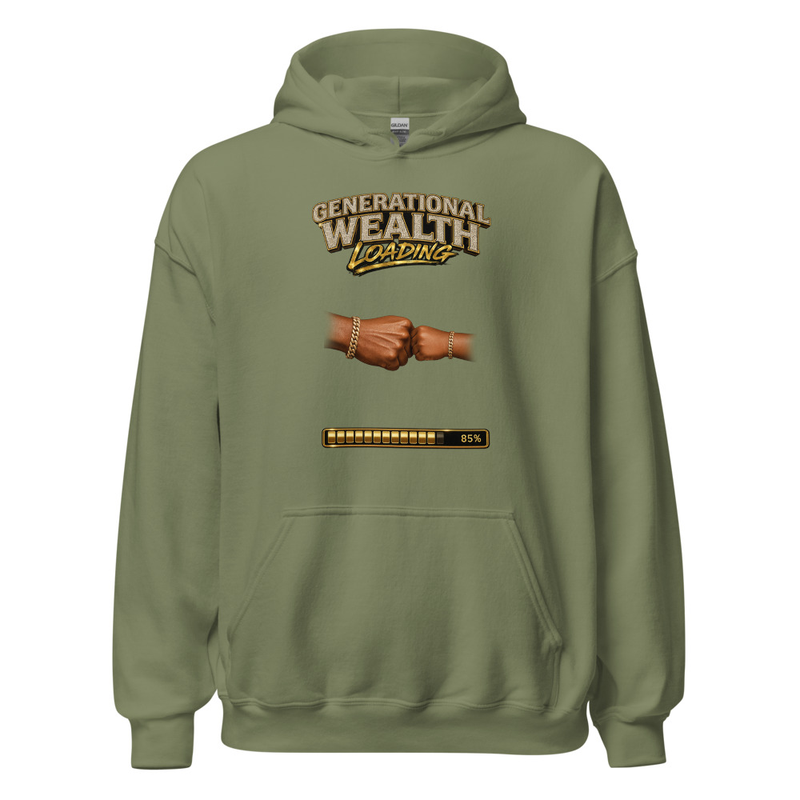 Men's Generational Wealth Hoodie – S, Military Green