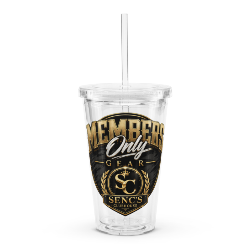 Members Only Clear Plastic Tumbler
