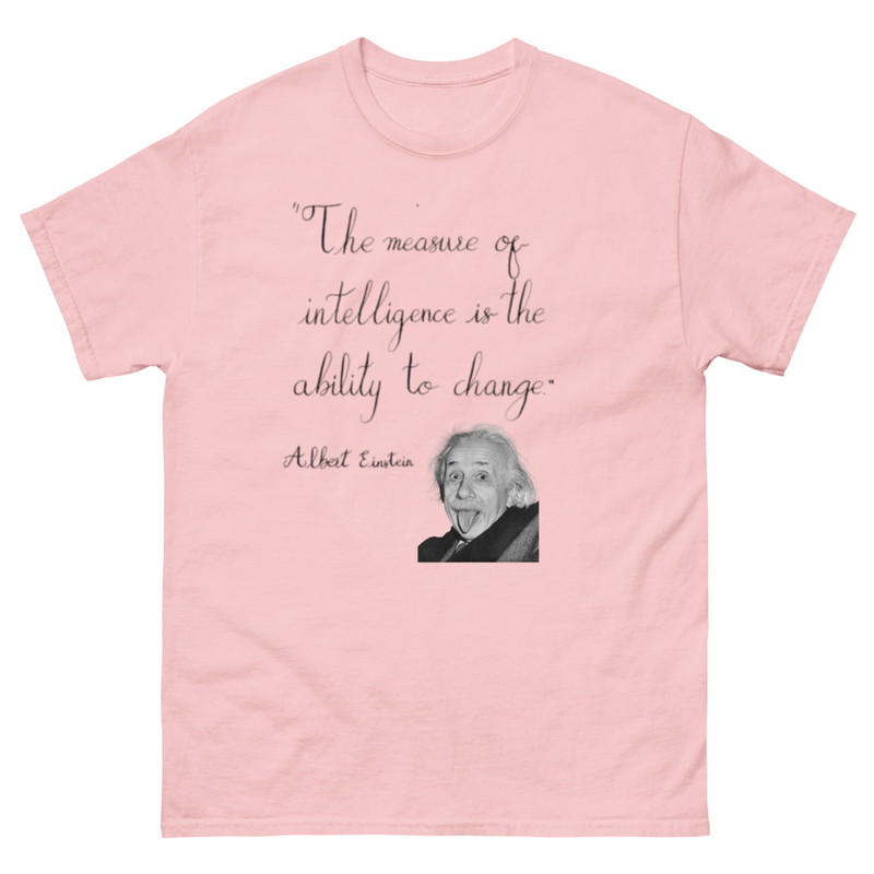 Albert Einstein - "The measure of intelligence is the ability to change." – 5XL, Light Pink