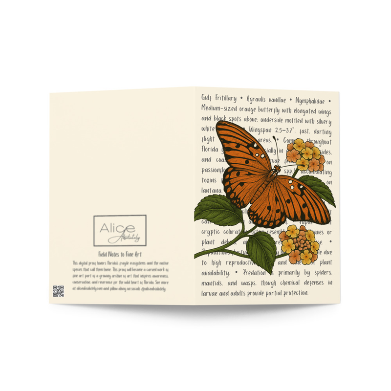 Gulf Fritillary Butterfly Greeting Card