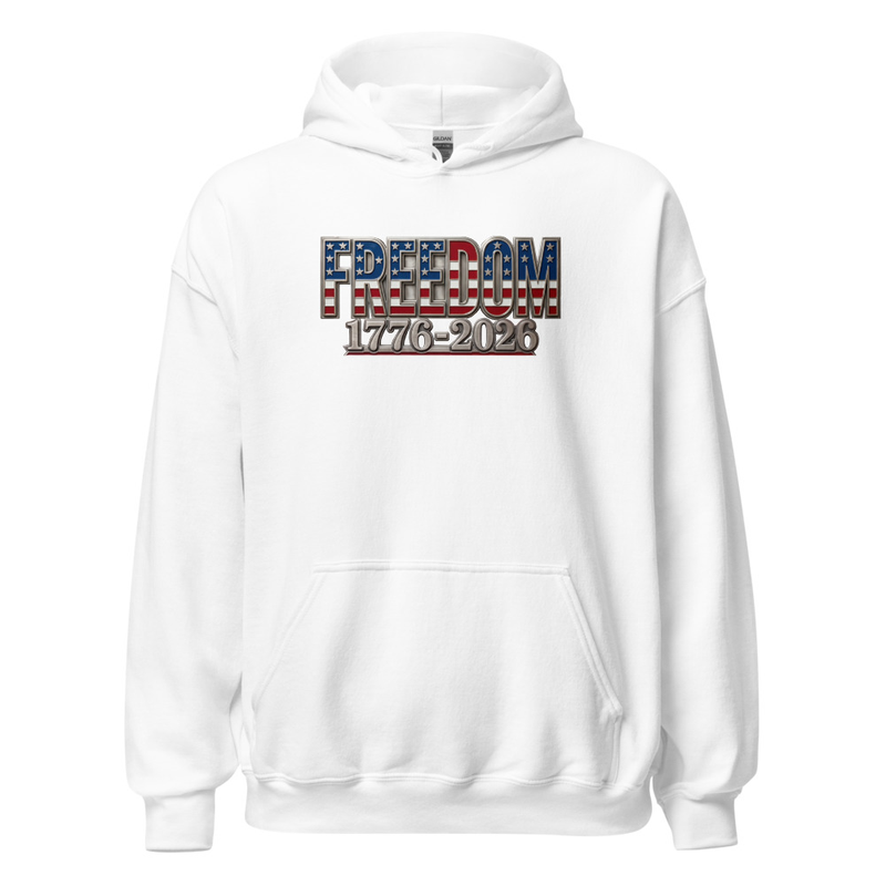 USA 250 | Freedom Unisex Hoodie – XL, White