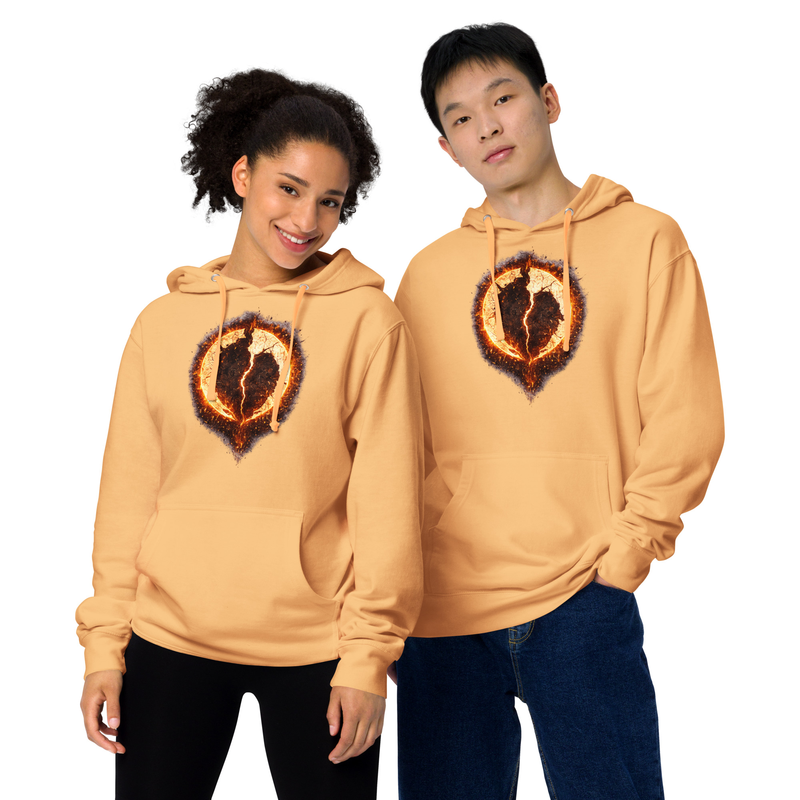 Aham Vadh Unisex Midweight Hoodie / Peach / S