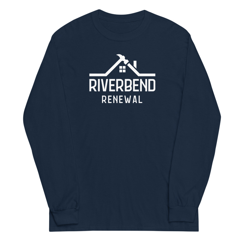 Riverbend Renewal: "Live/Love" Long Sleeve Tee – M, Navy