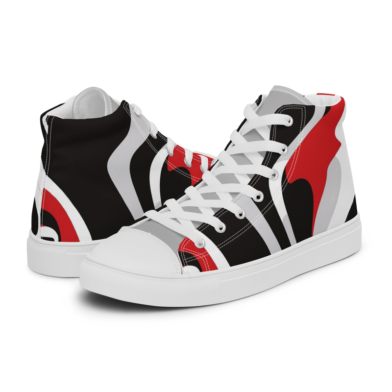 Black & Red - Chicago Love - Women’s high top canvas shoes