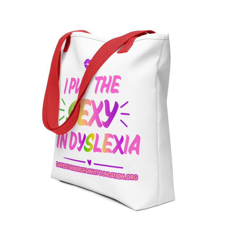 Tote bag | Dyslexia v1 – 15″×15″, Red