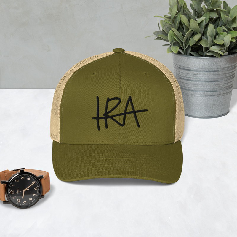 Trucker lippis - Musta logo Moss/ Khaki