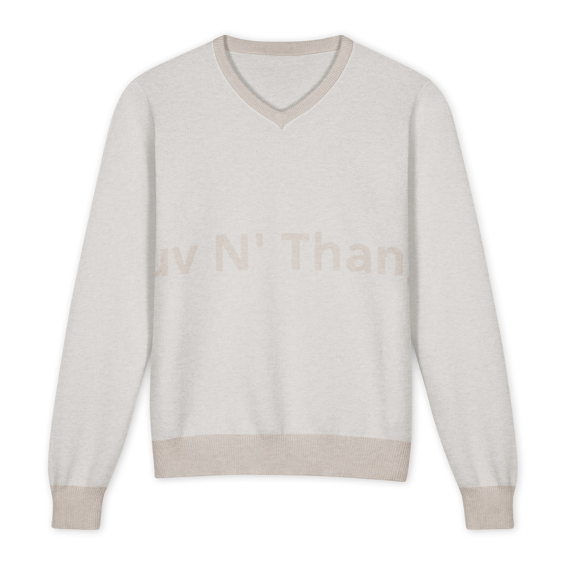 Quinn Records TM Signature Unisex Knitted V Neck Classic Fit Sweater
